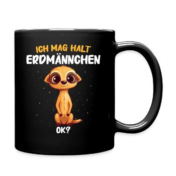 Erdmännchen Scharrtier Tier - Tasse einfarbig - Schwarz - Rechts