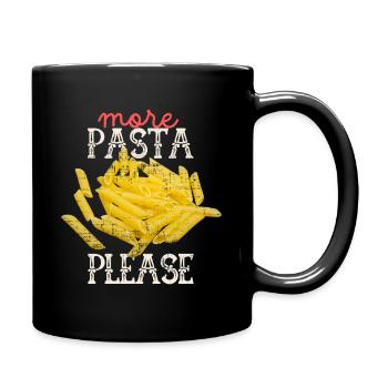Pâtes, spaghetti aux macaronis drôle de dicton - Mug uni - noir - Droite