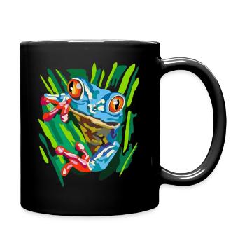 Blauer Frosch - Tasse einfarbig - Schwarz - Rechts