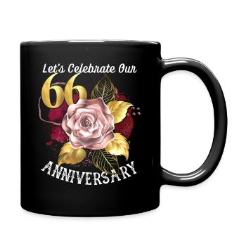 66e anniversaire, célébration d’anniversaire, anniversaire de mariage - Mug uni - noir - Droite