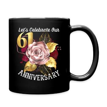 61e anniversaire, célébration d’anniversaire, anniversaire de mariage - Mug uni - noir - Droite