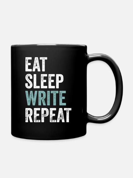 Manger dormir Écrire Répéter - Mug uni - noir