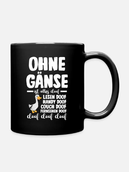Gans Gänse - Tasse einfarbig - Schwarz