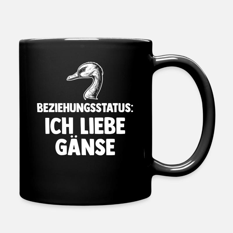 Beziehungsstatus Gans Gänse - Tasse einfarbig - Schwarz