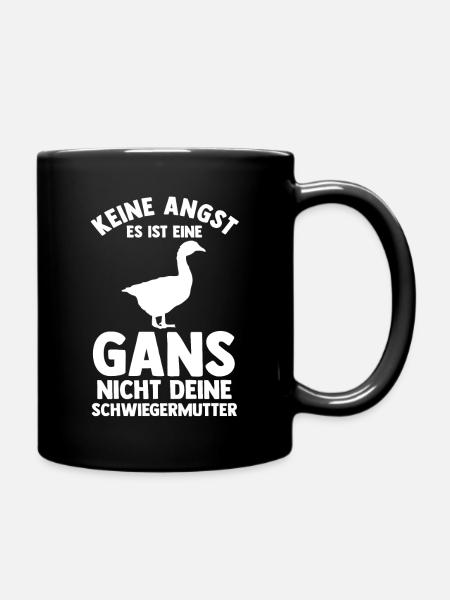 Gans Gänse - Tasse einfarbig - Schwarz