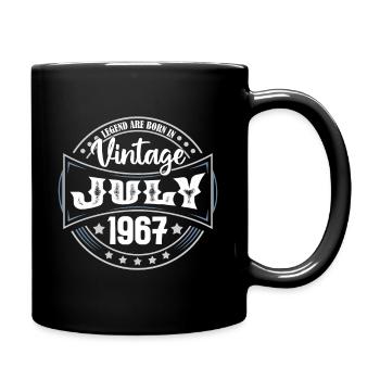 Juli 1967. Geburtstagsgeschenk Juli 1967. - Tasse einfarbig - Schwarz - Rechts