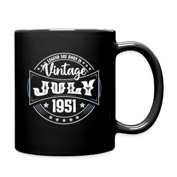 Juli 1951. Geburtstagsgeschenk Juli 1951. - Tasse einfarbig - Schwarz - Rechts