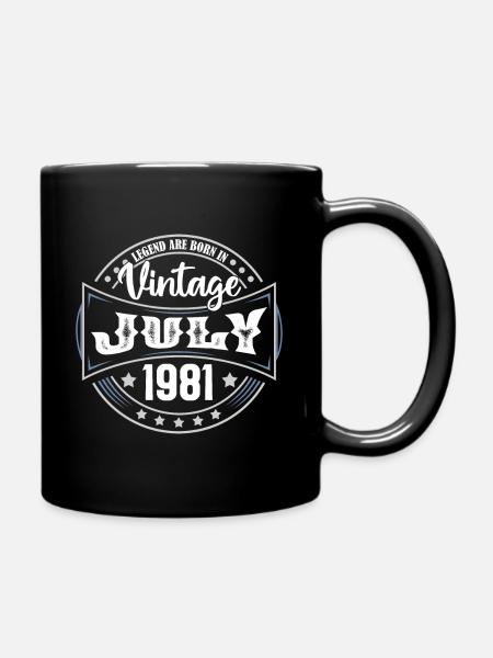 1981 Juillet. Cadeau d'anniversaire juillet 1981. - Mug uni - noir
