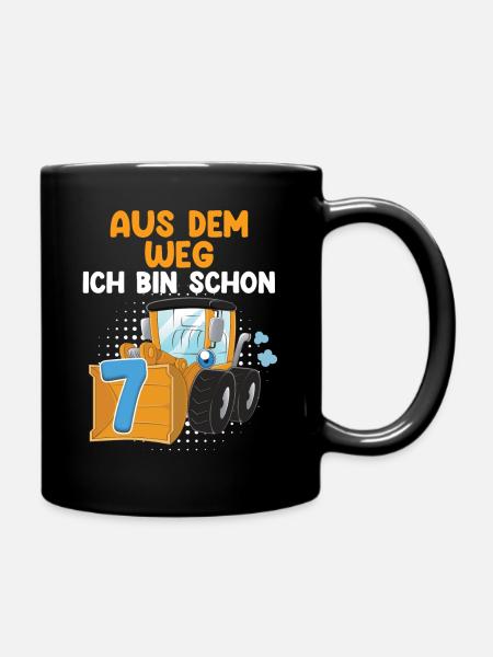 Kindergeburtstag 7. Geburtstag Ich Bin Schon 7 - Tasse einfarbig - Schwarz
