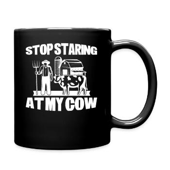 Ne regarde pas ma vache - Mug uni - noir - Droite