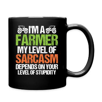 Je suis agriculteur, mon sarcasme dépend de - Mug uni - noir - Droite