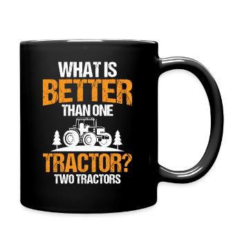 What's better than a tractor? Two tractors - Full Colour Mug - black - Right