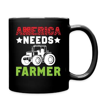 America needs the farmer - Full Colour Mug - black - Right