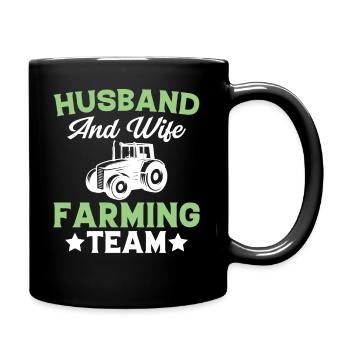 Mari et femme Équipe agricole - Mug uni - noir - Droite
