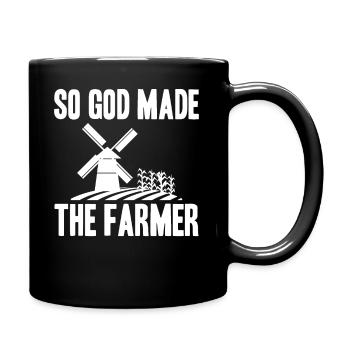 This is how God created the farmer - Full Colour Mug - black - Right