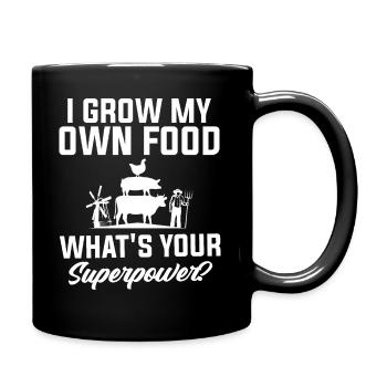 I grow my own food - Farmer - Full Colour Mug - black - Right