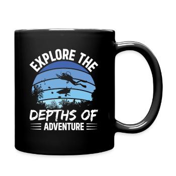 Explore the depths of the Riviera Maya adventure - Full Colour Mug - black - Right