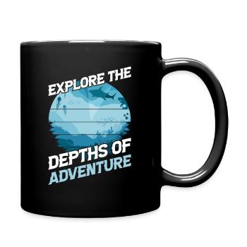 Explore the depths of the Riviera Maya adventure - Full Colour Mug - black - Right
