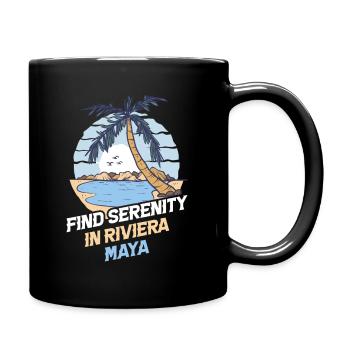 Serenity in Riviera Maya Mexico Beach - Full Colour Mug - black - Right