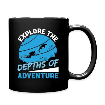 Explore the depths of the sea diving adventure - Full Colour Mug - black - Right