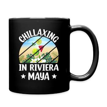 Tropical Vibes Relax in Maya Mexico Chilling - Full Colour Mug - black - Right
