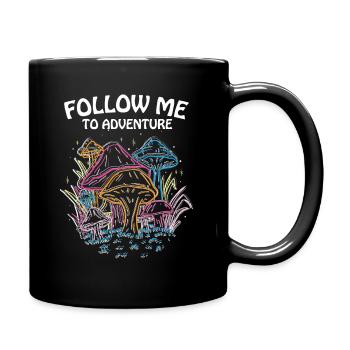 Trippy Mushroom Magic Mushrooms Psychedelic - Full Colour Mug - black - Right