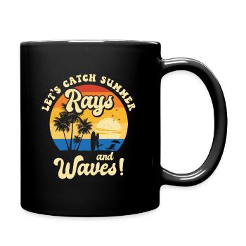 Surf Tropical Surfing Summer Surfboard Sports - Full Colour Mug - black - Right