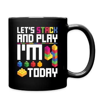 Blockgebäude 4. Geburtstagsdesign Für - Mug uni - noir - Droite