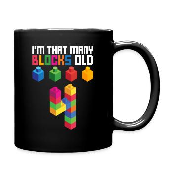 Blockgebäude Geburtstagsdesign Für 4 Jahre Junge - Mug uni - noir - Droite