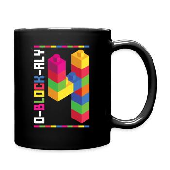 Spielzeugblöcke Geburtstag für Blockbau 4. - Mug uni - noir - Droite