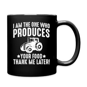 I'm the one who produces their food - Full Colour Mug - black - Right