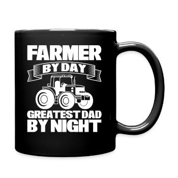 Farmer by day, best father by night - Full Colour Mug - black - Right