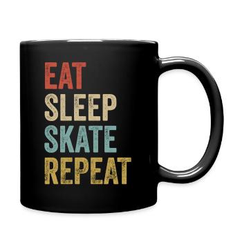 Eat Sleep Skate Repeat Skating Zubehör Sunny - Tasse einfarbig - Schwarz - Rechts