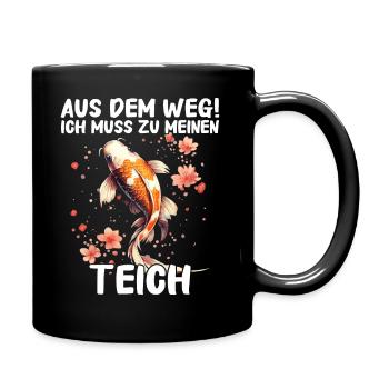 Koi Fisch Japanische Karpfen Teich Fisch Kois - Tasse einfarbig - Schwarz - Rechts