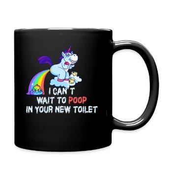 J’ai hâte de faire caca dans tes nouvelles toilettes - Mug uni - noir - Droite
