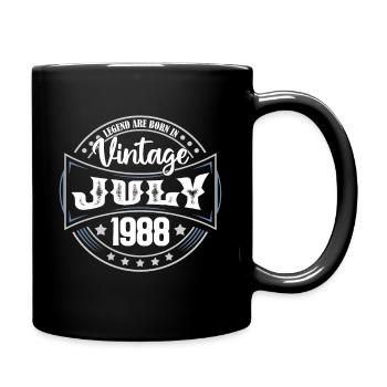 Juli 1988. Geburtstagsgeschenk Juli 1988. - Tasse einfarbig - Schwarz - Rechts