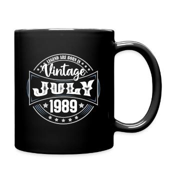 1989 Juillet. Cadeau d'anniversaire juillet 1989. - Mug uni - noir - Droite