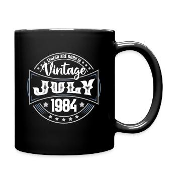 Juli 1984. Geburtstagsgeschenk Juli 1984. - Tasse einfarbig - Schwarz - Rechts