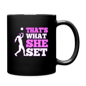 Thats what she set volleyball - Full Colour Mug - black - Right