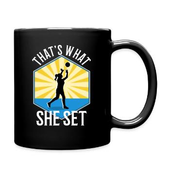 Thats what she set volleyball - Full Colour Mug - black - Right