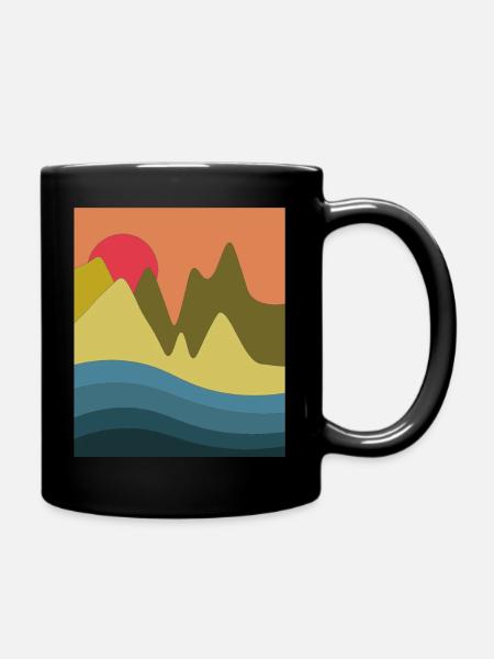 abstract mountains - Tasse einfarbig - Schwarz