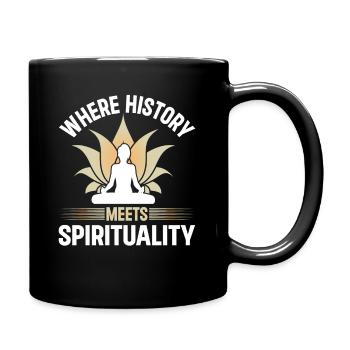 Geschichte trifft Spiritualität Tulum Tribe Mexiko - Tasse einfarbig - Schwarz - Rechts