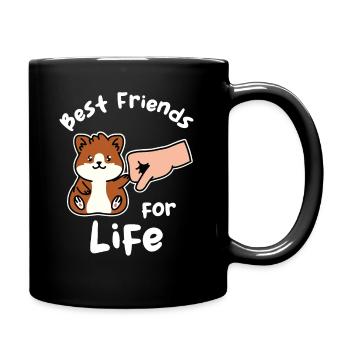 Hamster Best Friends for Life Cavy Rodent Pet - Full Colour Mug - black - Right