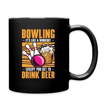 Bowling Women Bowler Strike - Full Colour Mug - black - Right