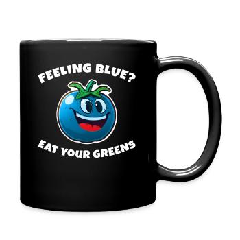 Tomate in blauer Farbe Feeling Blue Fun Vegetarier - Tasse einfarbig - Schwarz - Rechts