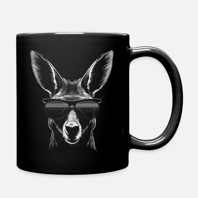Känguru Sonnenbrille - Tasse einfarbig - Schwarz