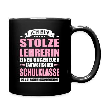 Stolze Lehrerin Schulklasse Abschied Grundschule - Tasse einfarbig - Schwarz - Rechts