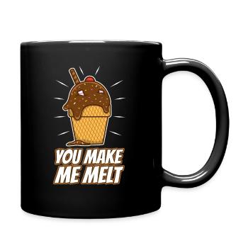 You make me melt, Eiscreme - Tasse einfarbig - Schwarz - Rechts