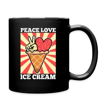 Peace Love Ice Cream - Tasse einfarbig - Schwarz - Rechts