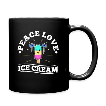 Peace Love Ice Cream - Tasse einfarbig - Schwarz - Rechts